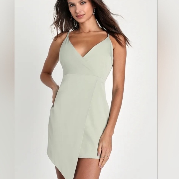 Lulus Sage Green Dress NWT - Picture 1 of 7